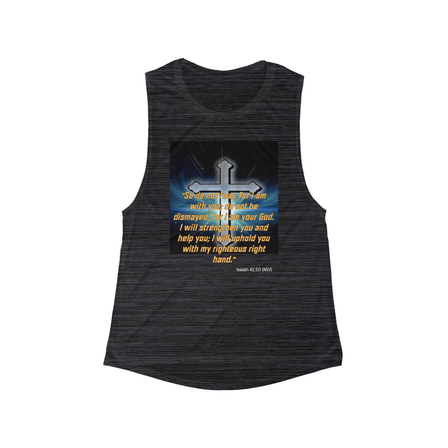 Women's Flowy Scoop Muscle Tank With a Bible Verse